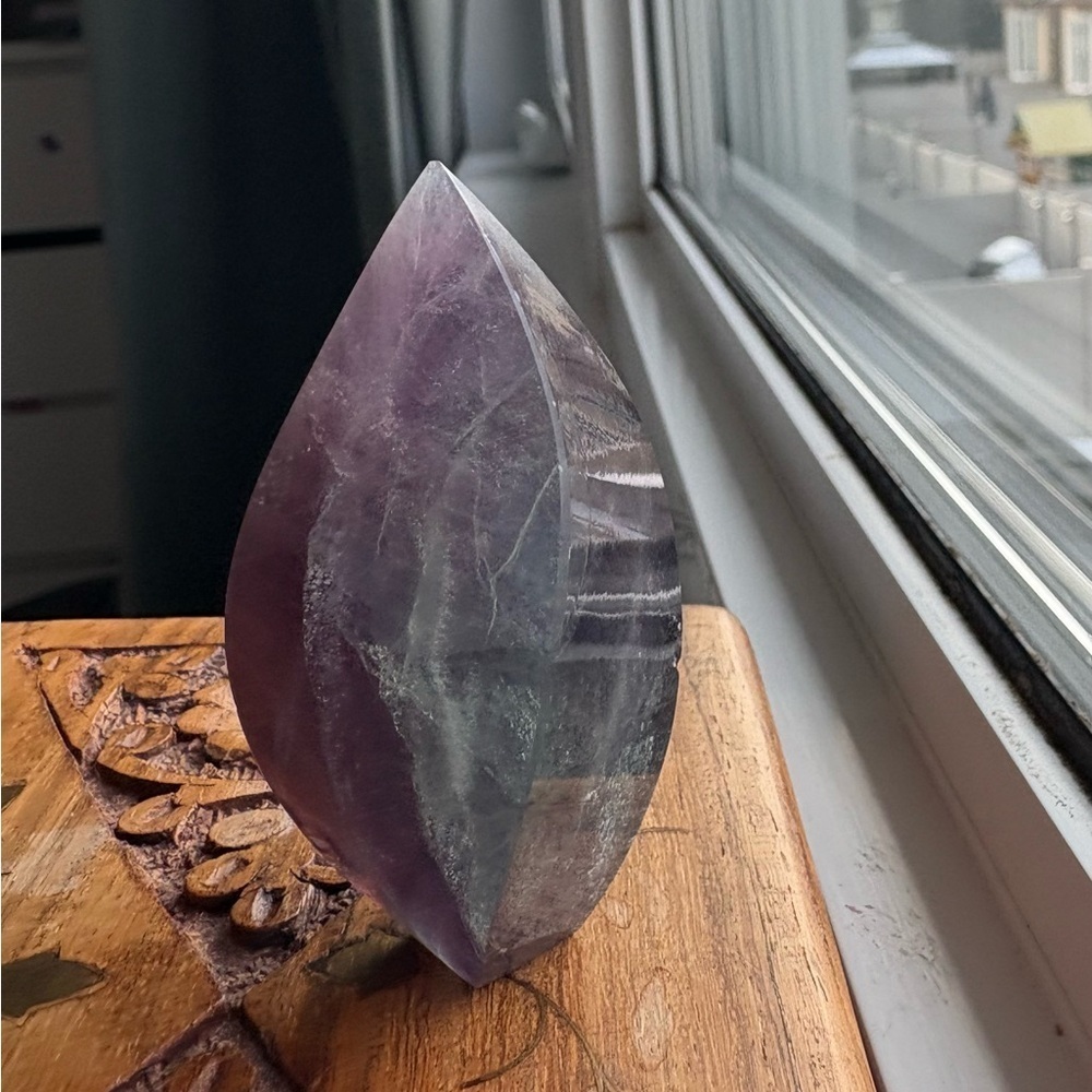 Fluorite flame crystals - beautiful fluorite flame - purple and shades of blue